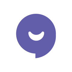 Obraz premium speech bubble face smile logo