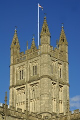 Fototapeta na wymiar Tower on Bath Abbey, in Bath, England