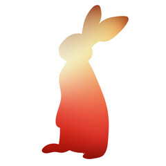 silhouette gradient rabbit on white background design isolated vector