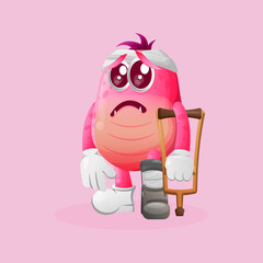 Cute pink monster recovery from injury