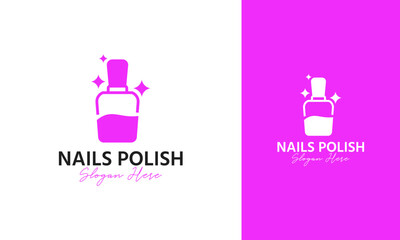 Minimal nails polish bottle logo design