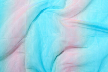Texture of multicolored transparent fabric background, homework, hobbies, knitting, needlework