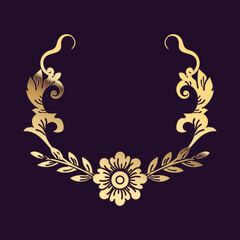 Beautiful golden classical prestige royal style decorative vector round frame