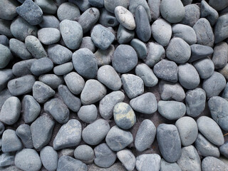 Close-up shot of a large pile of gray stones.
