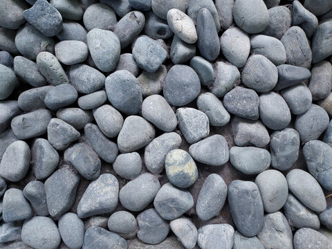 Close-up shot of a large pile of gray stones.