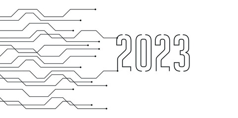 grey technology banner 2023 circuit board electronics digital