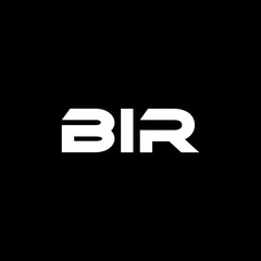 BIR letter logo design with black background in illustrator, vector logo modern alphabet font overlap style. calligraphy designs for logo, Poster, Invitation, etc.