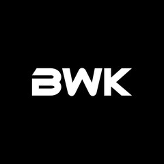 BWK letter logo design with black background in illustrator, vector logo modern alphabet font overlap style. calligraphy designs for logo, Poster, Invitation, etc.