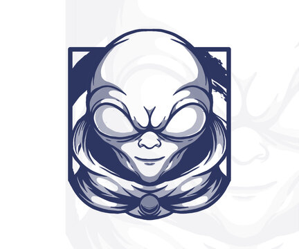 alien mascot logo vector illustration. white background.