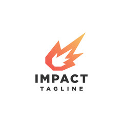 Impact meteor logo icon design template