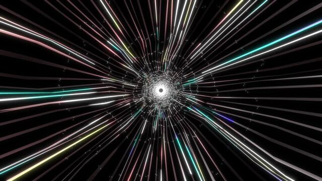 Abstract colorful tunnel background  - travel in time - tunnel video