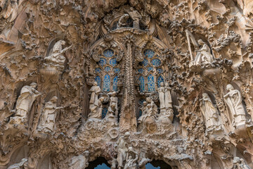 Darstellung an der Sagrada Familia in Barcelona, Spanien
