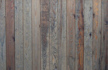 Fondo con detalle y textura de multiples lamas de madera con vetas y degradado de tonos grises y marrones