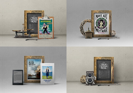 Frame Mockup Old Raw Rustic Scenes