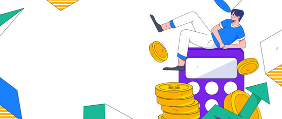 Internet finance financial management investment flat vector concept operation illustration
