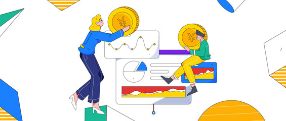 Internet finance financial management investment flat vector concept operation illustration

