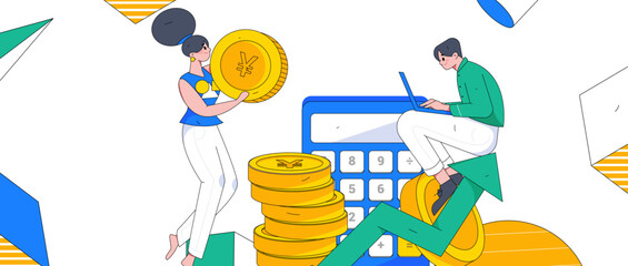 Internet finance financial management investment flat vector concept operation illustration
