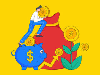 Internet finance financial management investment flat vector concept operation illustration
