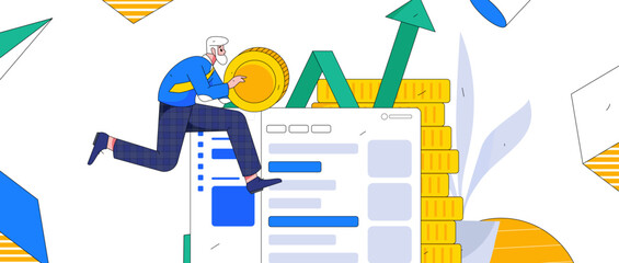 Internet finance financial management investment flat vector concept operation illustration
