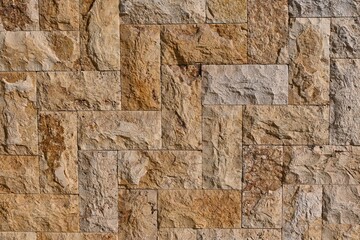 Fondo con detalle y textura de superficie de piedra con formas rectangulares y tonos marrones