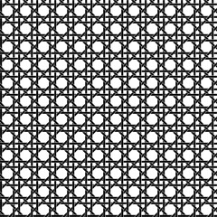 seamless black white vector caning weave pattern