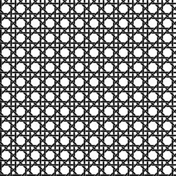 seamless black white vector caning weave pattern
