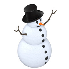 3d rendering illustration of a snowman