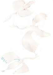 background with flying brush birds. 