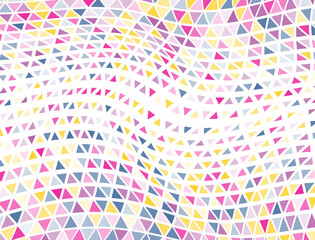 Fancy triangles halftone backdrop. Triangular fade elements cover backdrop. Digital