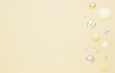 3D素材_かわいいオーナメント_イエロー