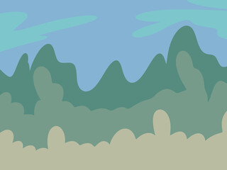 mountain landscape illustration aesthetic background colorfull grass wallpaper pattern