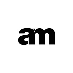 Letter AM simple logo design vector