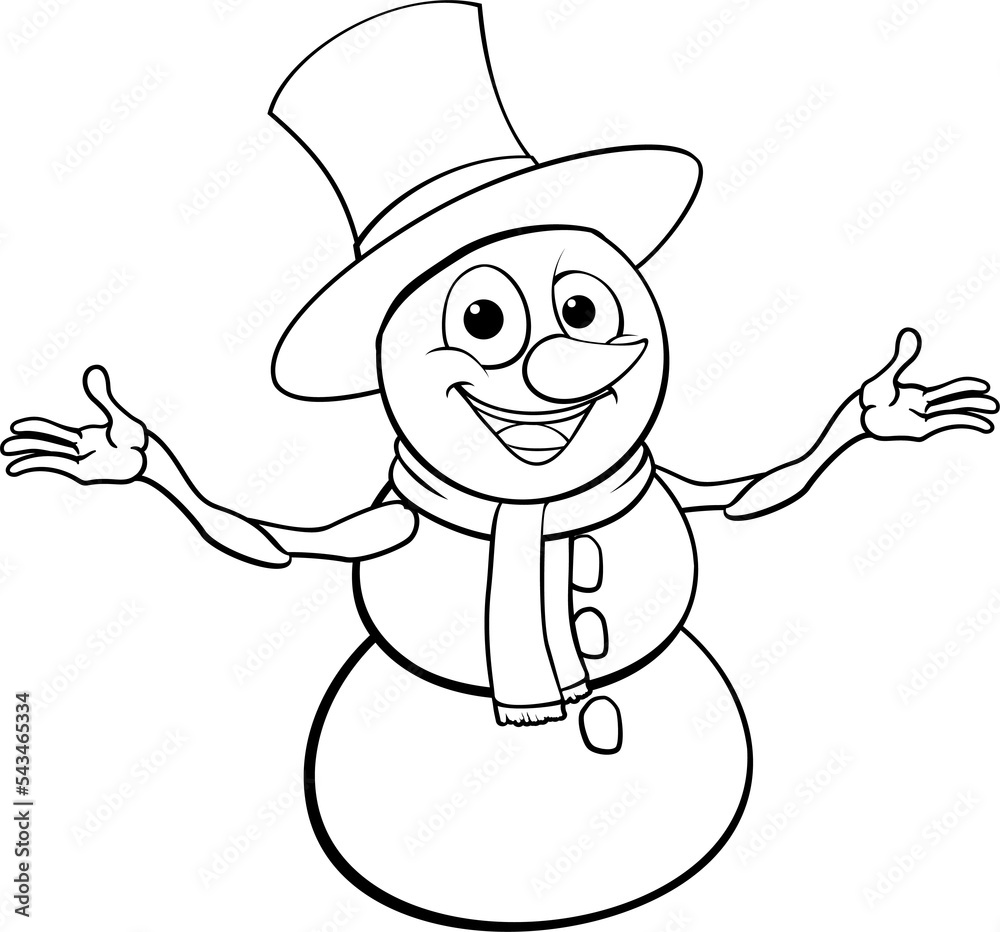 Sticker Snowman Christmas Cartoon Character