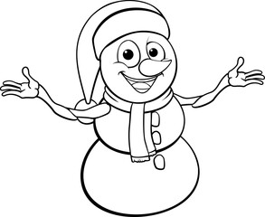 Cartoon Snowman Christmas Character