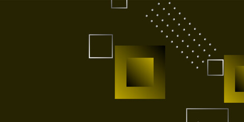 Modern dark brown background. Square shapes , dots, 3D with gradient for card or invitation.