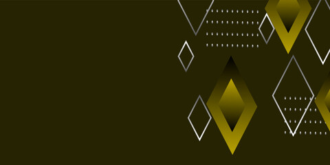 Modern dark brown background. Square shapes , dots, 3D with gradient for card or invitation.