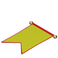 3d rendering illustration of a small medieval banner