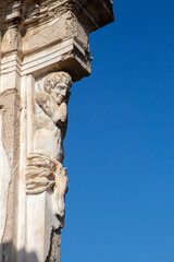 exedra, ancient monument in palazzo novelli in marcianise