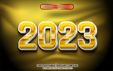 2023 3d gold text effect template design new year