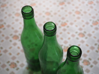 three green bottles