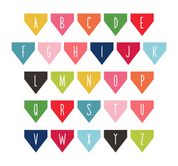 set of banner alphabet letters