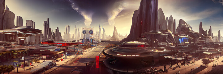panorama scifi western country futuristic © Pinto Creation