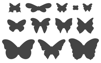 set of butterfly icon silhouettes