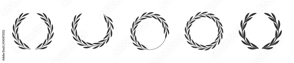 Canvas Prints circular laurel foliate vector icon