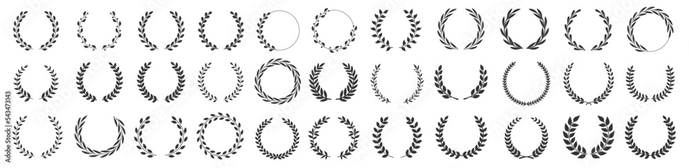 Canvas Prints circular laurel foliate vector icon