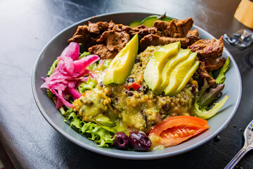 Close up shot of vegetable salad
