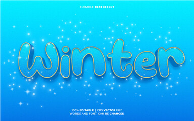 Winter 3D editable text effect premium free download