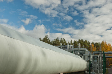 pipeline, metal pipes in the photo close-up