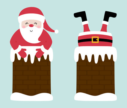 christmas chimney with santa claus