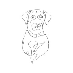 Minimalist dog elegant continues line art drawing illustration